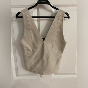 Beige sweater tank from Banana Republic.